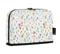 Ttgoth Estuche para lápices de pie, diseño de hojas de flores, gran capacidad, plegable, portátil, organizador de almacenamiento para escritorio, escuela, suministros de oficina, 21 x 5 x 15 cm