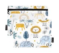 Ttgoth Estuche para lápices para Carpeta de 3 Anillas, Bonito Estuche de dragón con Cremallera Transparente para lápices, Bolsa de cosméticos, Paquete de 2, a, 15.5X24.5cm, Moderno