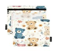 Ttgoth Estuche para lápices para Carpeta de 3 Anillas, Bonito Estuche de dragón con Cremallera Transparente para lápices, Bolsa de cosméticos, Paquete de 2, a, 15.5X24.5cm, Moderno