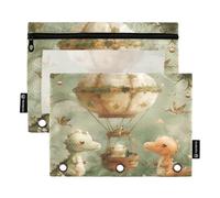 Ttgoth Estuche para lápices para Carpeta de 3 Anillas, Bonito Estuche de dragón con Cremallera Transparente para lápices, Bolsa de cosméticos, Paquete de 2, a, 15.5X24.5cm, Moderno