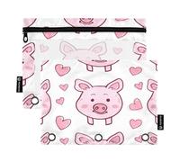 Ttgoth Estuche para lápices para Carpeta de 3 Anillas, Bonito Estuche de Panda con Cremallera Transparente para lápices, Bolsa de cosméticos, Paquete de 2, a, 15.5X24.5cm, Moderno