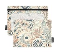 Ttgoth Estuche para lápices para Carpetas de 3 Anillas, Hojas de Acuarela, Estuche para lápices con Cremallera Transparente para Carpeta, Bolsa de cosméticos, Paquete de 2, a, 15.5X24.5cm, Moderno