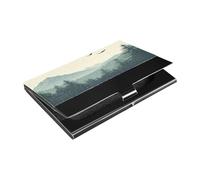 Ttgoth Forest Mountain - Tarjetero para hombres y mujeres, piel sintética y acero inoxidable, bolsillo para tarjetas de identificación, para viajes y trabajo, a, 9.3x5.8x1 cm, Moderno