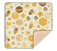 Ttgoth Honeycombs - Alfombra de juego para bebé, 127 x 127 cm, suave, plegable, impermeable, antideslizante, para bebés, niños pequeños
