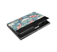 Ttgoth Koi Fish - Tarjetero para hombres y mujeres, piel sintética y acero inoxidable, bolsillo para tarjetas de identificación, para viajes y trabajo, a, 9.3x5.8x1 cm, Moderno