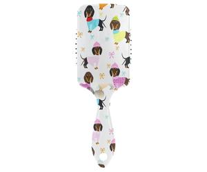 Ttgoth Lindo cepillo de pelo de perro salchicha para mujeres y hombres, antiestático, cojín de aire, peine desenredante, cepillo desenredante para cabello rizado, liso, húmedo o seco