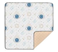 Ttgoth Magic Evil Eye - Alfombra de juego para bebé, 127 x 127 cm, suave, plegable, impermeable, antideslizante, para bebés, niños pequeños