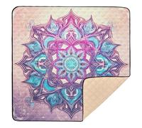 Ttgoth Mandela - Alfombrilla de juego para bebé, 127 x 127 cm, suave, plegable, impermeable, antideslizante, para bebés, niños pequeños