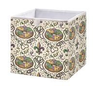 Ttgoth Mardi Gras - Cubo de almacenamiento para tartas, 28 x 28 cm, plegable, de tela, cesta de almacenamiento, organizador de armario, para dormitorio, guardería o hogar