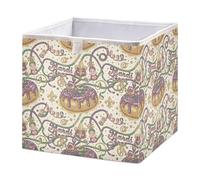 Ttgoth Mardi Gras - Cubo de almacenamiento para tartas, 28 x 28 cm, plegable, de tela, cesta de almacenamiento, organizador de armario, para dormitorio, guardería o hogar