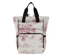 Ttgoth Mochila para pañales de flores de mariposa, impermeable, con soportes aislados para botellas, mochila de viaje con correas para cochecito para mamá y papá