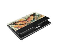 Ttgoth Monarca mariposa portatarjetas para hombres mujeres pu cuero y acero inoxidable nombre tarjeta caso de bolsillo cartera ID para viajes y trabajo, A, 9.3x5.8x1 cm, moderno, A, 9.3x5.8x1 cm,