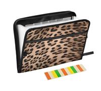 Ttgoth Organizador de archivos de acordeón con estampado de leopardo, 13 bolsillos, carpeta expandible con etiquetas, soporte para documentos A4, organizador portátil de recibos y documentos para