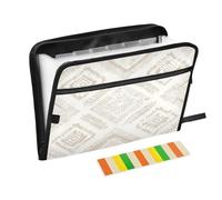 Ttgoth Organizador de archivos de acordeón con estampado étnico, 13 bolsillos, carpeta expandible con etiquetas, soporte para documentos A4, organizador portátil de recibos y documentos para escuela