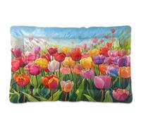 Ttgoth Spring Tulip - Tapete de cama para perro, suave, lavable, tapete para dormir para mascotas con parte inferior antideslizante para perros grandes, medianos y pequeños, 18 x 24 pulgadas