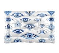 Ttgoth Tapete para cama de perro con diseño de ojos malvados, suave, lavable, con parte inferior antideslizante, para perros grandes, medianos y pequeños, 24 x 36 pulgadas