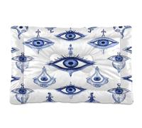 Ttgoth Tapete para cama de perro con diseño de ojos malvados, suave, lavable, con parte inferior antideslizante, para perros grandes, medianos y pequeños, 24 x 36 pulgadas