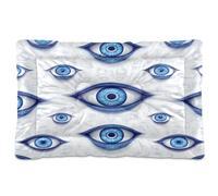 Ttgoth Tapete para cama de perro con diseño de ojos malvados, suave, lavable, con parte inferior antideslizante, para perros grandes, medianos y pequeños, 24 x 36 pulgadas
