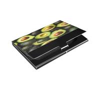 Ttgoth Tarjetero de piel sintética y acero inoxidable con diseño de aguacate para hombres y mujeres, con bolsillo para tarjetas de identificación, para viajes y trabajo, a, 9.3x5.8x1 cm, Moderno