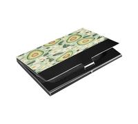 Ttgoth Tarjetero de piel sintética y acero inoxidable con diseño de flores de aguacate para hombres y mujeres, funda para tarjetas de identificación, para viajes y trabajo, a, 9.3x5.8x1 cm, Moderno