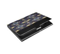 Ttgoth Tarjetero de piel sintética y acero inoxidable con símbolo de mal de ojo para hombres y mujeres, funda para tarjetas de identificación para viajes y trabajo, a, 9.3x5.8x1 cm, Moderno