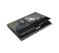 Ttgoth Tarjetero unisex con orangutanes musicales, piel sintética y acero inoxidable, con bolsillo para nombre, carné de identidad, para viajes y negocios, A, 9,3 x 5,8 x 1 cm, moderno, A., 9.3x5.8x1