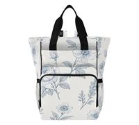 Ttgoth Toile - Mochila para pañales de flores, impermeable, con soportes aislados para botellas, mochila de viaje con correas para cochecito para mamá y papá