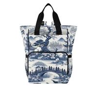 Ttgoth Toile - Mochila para pañales impermeable con soportes aislados para biberones, mochila de viaje con correas para cochecito para mamá y papá