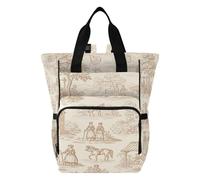 Ttgoth Toile - Mochila para pañales impermeable con soportes aislados para biberones, mochila de viaje con correas para cochecito para mamá y papá