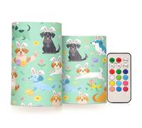 Ttgoth Velas sin llama para perros de Pascua con control remoto y temporizador, 2 unidades, impermeables, LED, parpadeantes, funciona con pilas, para interiores y exteriores, decoración del hogar