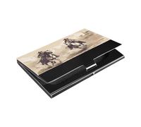 Ttgoth Western Cowboy - Tarjetero para hombres y mujeres, piel sintética y acero inoxidable, bolsillo para tarjetas de identificación, para viajes y trabajo, a, 9.3x5.8x1 cm, Moderno