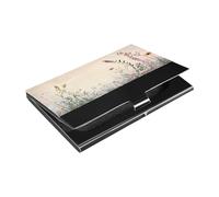 Ttgoth Wildflower - Tarjetero para hombres y mujeres, piel sintética y acero inoxidable, bolsillo para tarjetas de identificación, para viajes y trabajo, a, 9.3x5.8x1 cm, Moderno