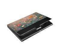 Ttgoth Wildflower - Tarjetero para hombres y mujeres, piel sintética y acero inoxidable, bolsillo para tarjetas de identificación, para viajes y trabajo, a, 9.3x5.8x1 cm, Moderno