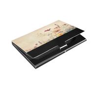 Ttgoth Wildflower - Tarjetero para hombres y mujeres, piel sintética y acero inoxidable, bolsillo para tarjetas de identificación, para viajes y trabajo, a, 9.3x5.8x1 cm, Moderno