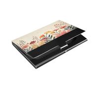 Ttgoth Wildflower - Tarjetero para hombres y mujeres, piel sintética y acero inoxidable, bolsillo para tarjetas de identificación, para viajes y trabajo, a, 9.3x5.8x1 cm, Moderno