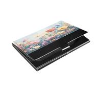 Ttgoth Wildflower - Tarjetero para hombres y mujeres, piel sintética y acero inoxidable, bolsillo para tarjetas de identificación, para viajes y trabajo, a, 9.3x5.8x1 cm, Moderno