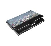 Ttgoth Wildflower - Tarjetero para hombres y mujeres, piel sintética y acero inoxidable, bolsillo para tarjetas de identificación, para viajes y trabajo, a, 9.3x5.8x1 cm, Moderno