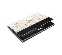 Ttgoth Wildflower - Tarjetero para hombres y mujeres, piel sintética y acero inoxidable, bolsillo para tarjetas de identificación, para viajes y trabajo, a, 9.3x5.8x1 cm, Moderno