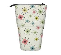 TTIGLHOH Atomic Stars - Estuche de pie con diseño retro para niñas y niños, bolsa telescópica para niños, gran capacidad para la escuela, Black, Talla única, Organizador de bolsas