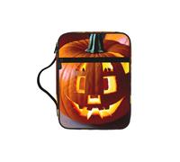 TTIGLHOH Bolsa de almacenamiento de la Biblia con estampado de calabaza otoñal, resistente al agua, portador de tela Oxford, estuche organizador de estudio de iglesia