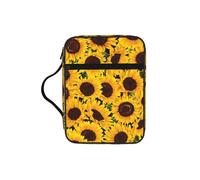 TTIGLHOH Bolsa de almacenamiento de la Biblia con estampado de girasoles amarillos, resistente al agua, portador de tela Oxford, estuche organizador de estudio de iglesia