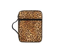 TTIGLHOH Bolsa de almacenamiento de la Biblia con estampado de leopardo, resistente al agua, portador de tela Oxford, organizador de estudio de iglesia