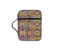 TTIGLHOH Bolsa de almacenamiento de la Biblia con estampado floral de círculos étnicos, resistente al agua, portador de tela Oxford, estuche organizador de estudio de iglesia