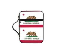 TTIGLHOH Bolsa de almacenamiento de la Biblia con la bandera del estado de California, resistente al agua, portador de tela Oxford, organizador de estudio de iglesia