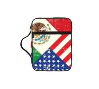 TTIGLHOH Bolsa de almacenamiento de la Biblia con la bandera mexicana americana, resistente al agua, portador de tela Oxford, organizador de estudio de iglesia
