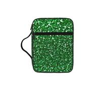 TTIGLHOH Bolsa de almacenamiento de la Biblia con lentejuelas verdes, resistente al agua, portador de tela Oxford, organizador de estudio de iglesia
