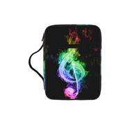 TTIGLHOH Bolsa de almacenamiento de la Biblia con notas musicales coloridas, resistente al agua, portador de tela Oxford, estuche organizador de estudio de iglesia