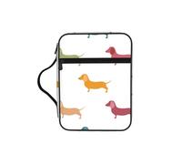 TTIGLHOH Bolsa de almacenamiento de la Biblia impresa con diseño de perros salchicha, resistente al agua, portador de tela Oxford, estuche organizador de estudio de iglesia