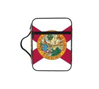 TTIGLHOH Bolsa de almacenamiento de la Biblia impresa con la bandera del estado de Florida, resistente al agua, portador de tela Oxford, organizador de estudio de iglesia