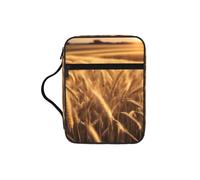 TTIGLHOH Bolsa de almacenamiento de la Biblia impresa de campo de trigo, resistente al agua, portador de tela Oxford, estuche organizador de estudio de iglesia